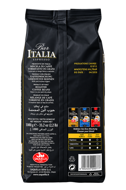 Saquella Bar Italia Gran Gusto 1kg Bohnen