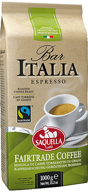 Saquella Bar Italia Fairtrade 1kg Bohnen - ArabicaAndFriends