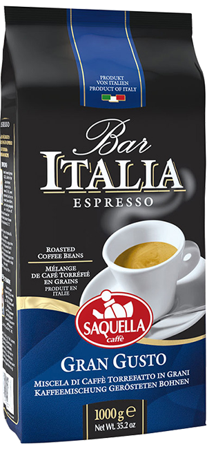 Saquella Bar Italia Gran Gusto 1kg Bohnen - ArabicaAndFriends