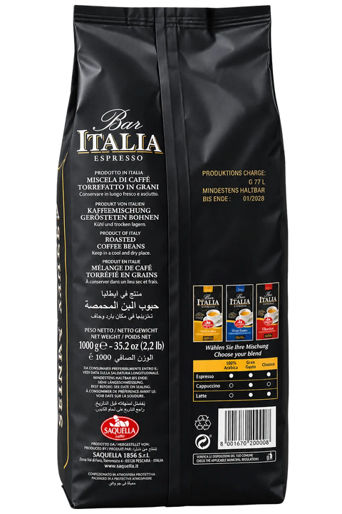 Saquella Bar Italia Espresso Rückseite